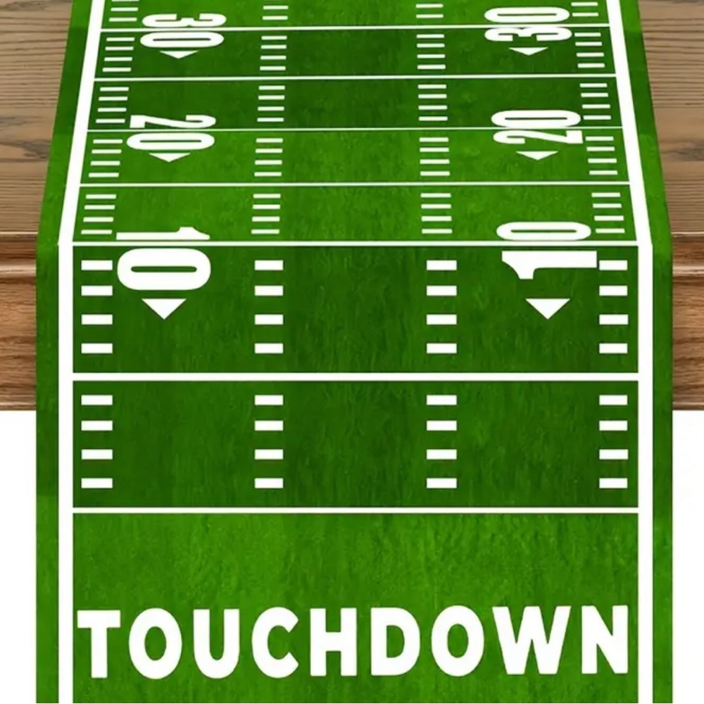 Green Football Field Table Runner